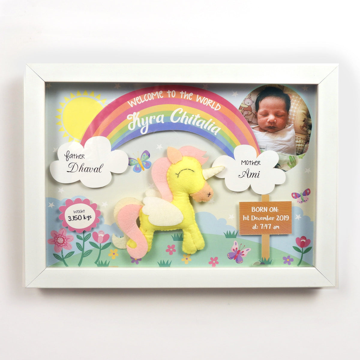 Birth Statistics Frame - Unicorn – GWD Kids