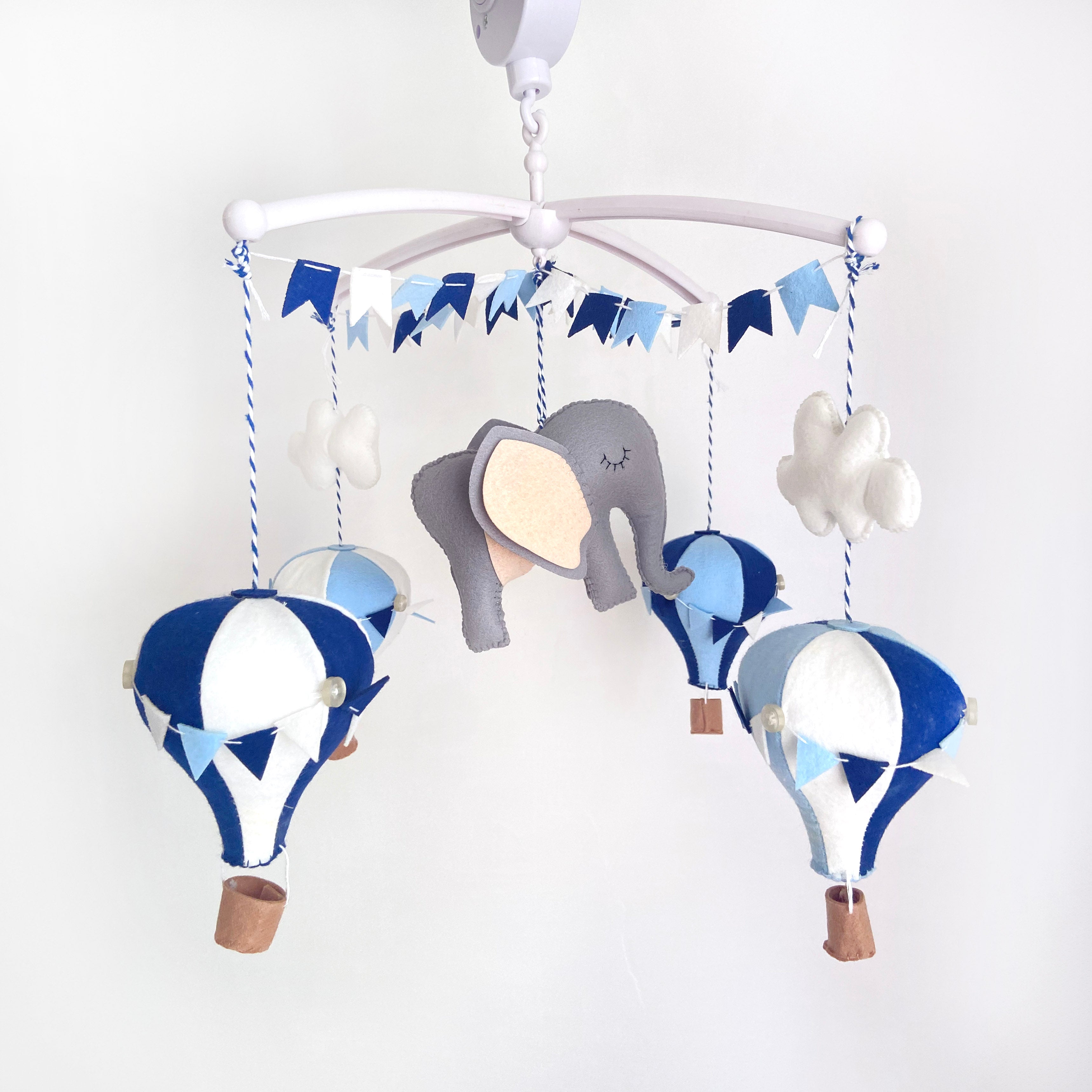 Blue store cot mobile