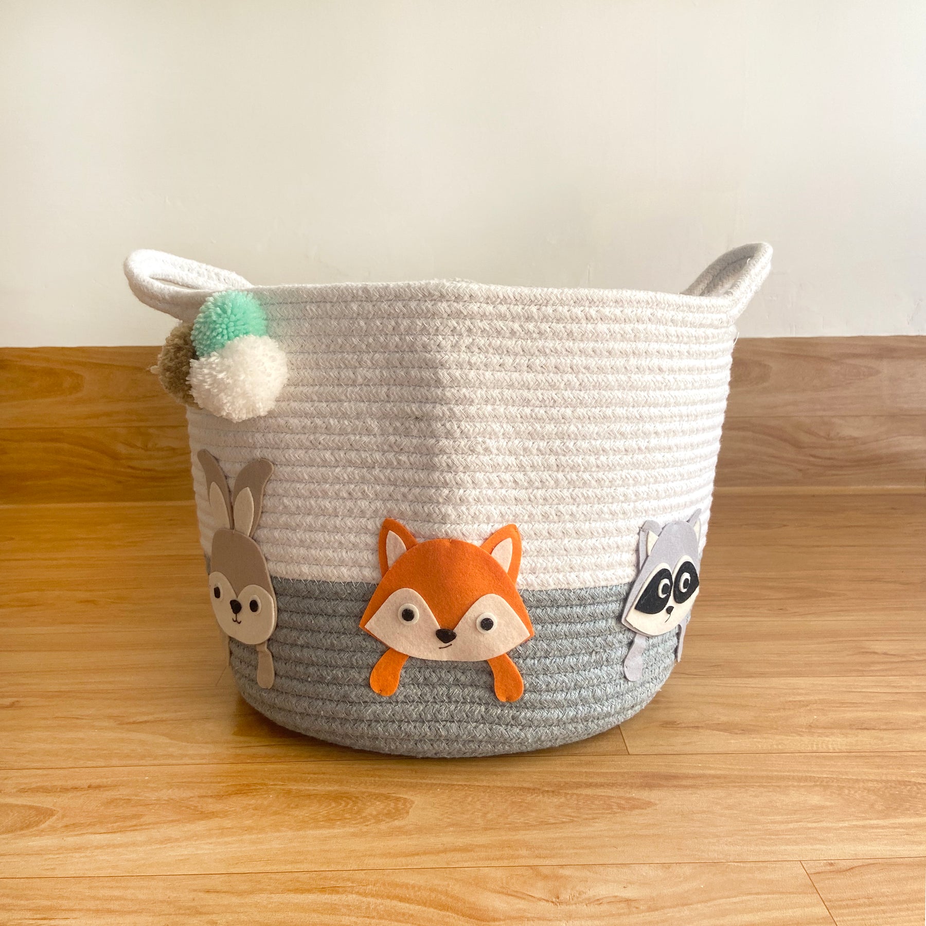 T&T Homewares Small Cotton Rope Storage Basket With Elephant Design - Nursery, Toy, Home Organizer - View #4