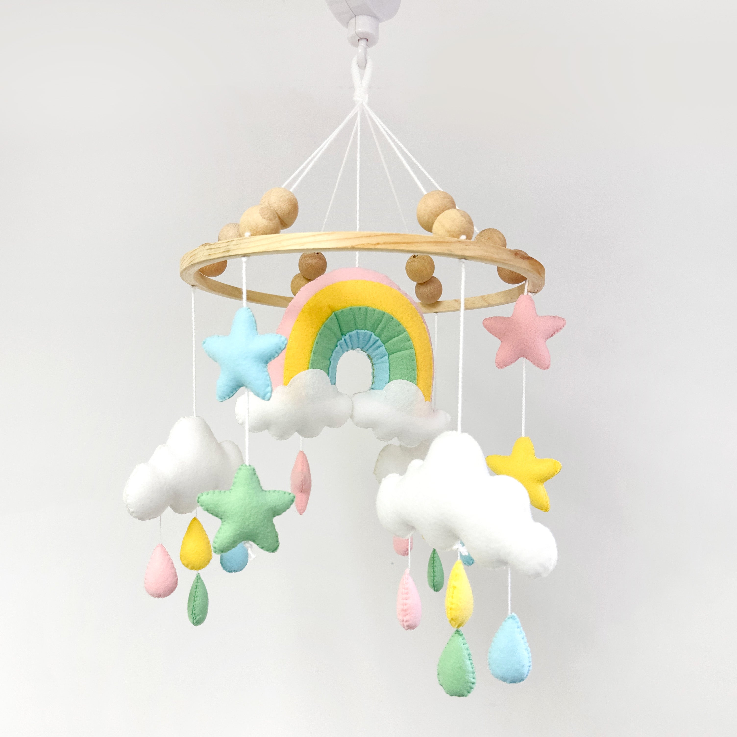 Rainbow and Cloud Theme Baby Nursery Cot Mobile Hanging Toys GWD Kids