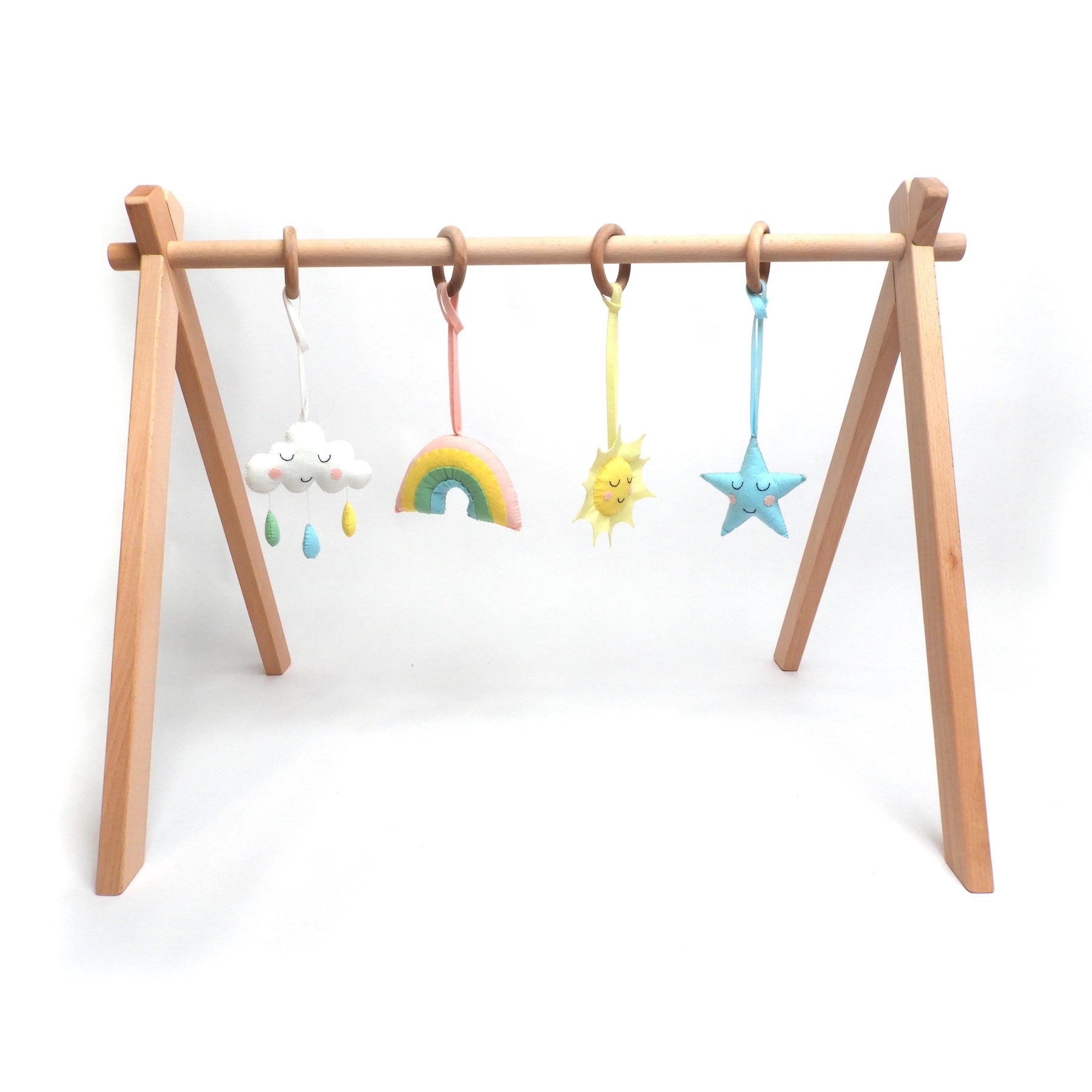 Baby Nursery Wooden Play Gym Foldable Baby Gym with Toys Play Gym Frame
