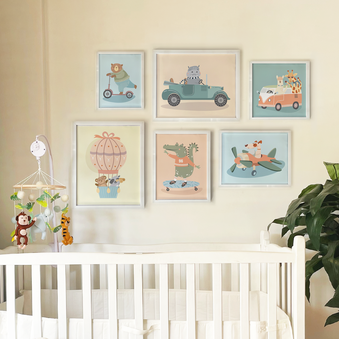 Hand Illustrated Baby Nursery Toddler Room Wall Art Frames Room Décor ...