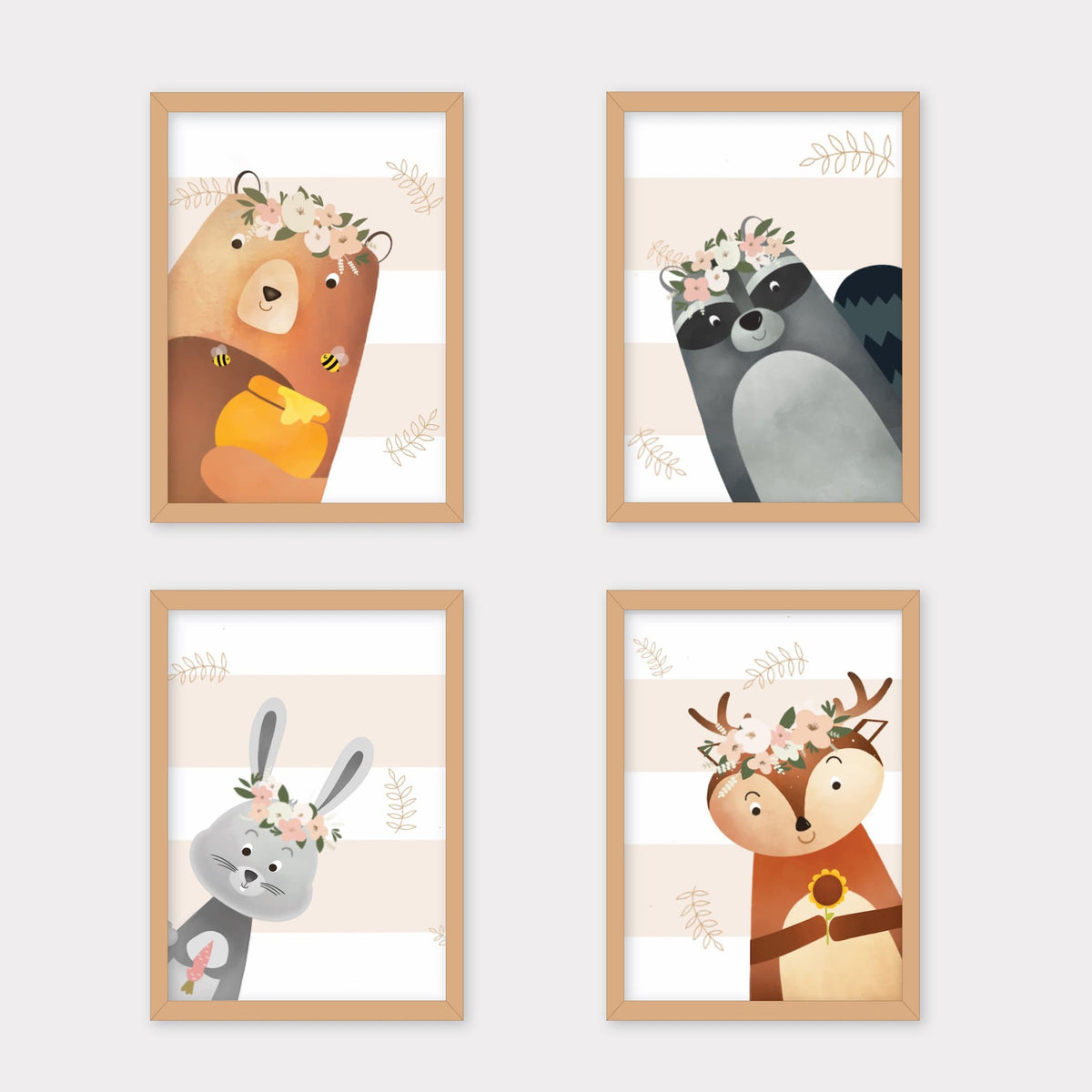 Woodland Animal Portrait Frames Set – GWD Kids